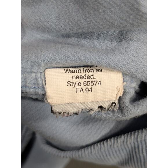 Vtg J Crew Corduroy Shirt Mens XL Button Up Pocket Oarsman Light Baby Blue - Picture 5 of 13